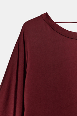 ZARA АТЛАСНОЕ ПЛАТЬЕ МИДИ — ZW COLLECTION, БОРДОВЫЙ