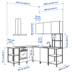 Угловой кухонный гарнитур - IKEA ENHET, 210.5х248.5х75 см, белый/имитация дуба, ЭНХЕТ ИКЕА