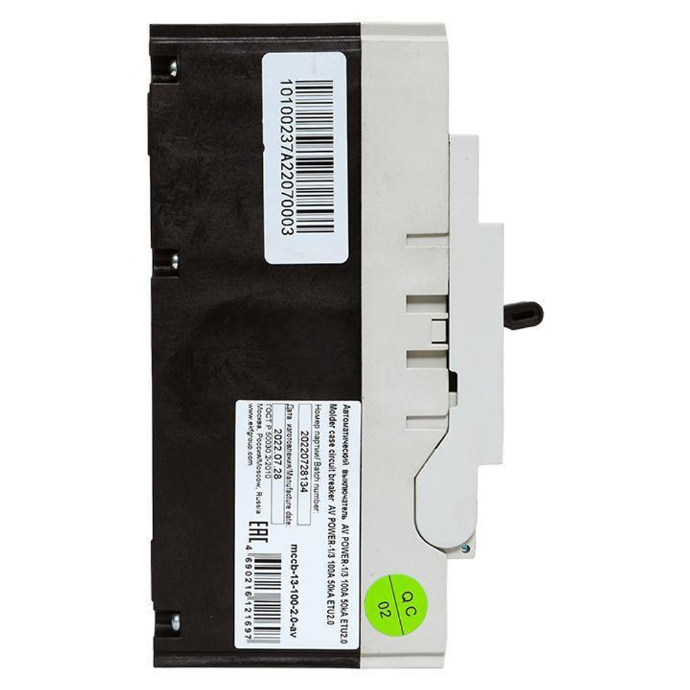 Выключатель автоматический 3п 100А 50кА AV POWER-1/3 ETU2.0 AVERES EKF mccb-13-100-2.0-av