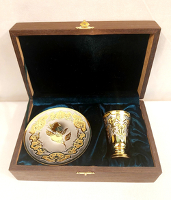 Набор рюмка с блюдцем "Лимончик"