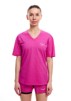 ФУТБОЛКА ЖЕНСКАЯ COTTON TEE V-NECK-SUPER PREMIUM | PURPLE