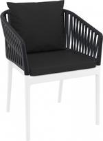 Кресло пластиковое с подушками Siesta Contract Portofino, белый, черный, черный