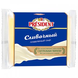 СЫР ПЛАВЛЕНЫЙ СЛИВОЧНЫЙ ЛОМТИКИ 150ГР PRESIDENT