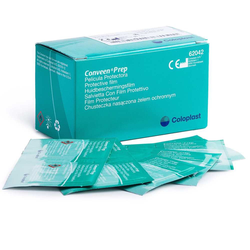 Защитная пленка в салфетках Coloplast Conveen Prep 54шт., для ухода за кожей вокруг стомы