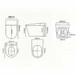 Унитаз подвесной с биде и инсталляцией Abber Bequem AC1120S-AC0101P2 белый, с крышкой микролифт