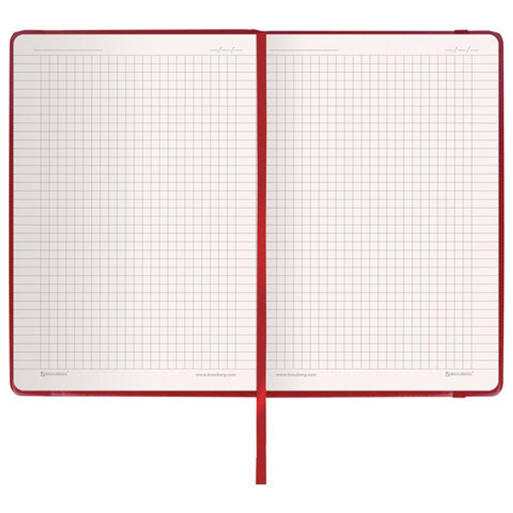 Блокнот в клетку с резинкой А5 (148x218 мм), 80 л., под кожу красный BRAUBERG "Metropolis Special", 111575