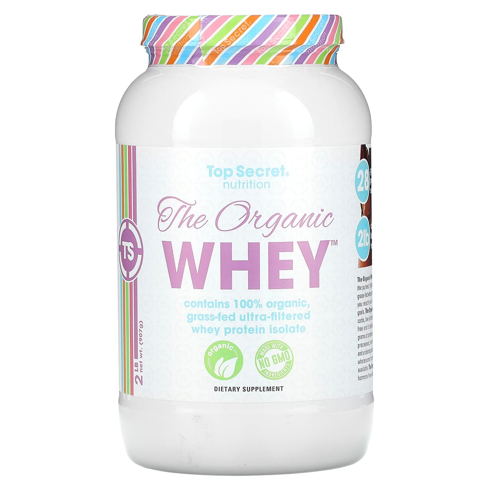 Top Secret Nutrition, The Organic Whey, молочный коктейль с шоколадной помадкой, 907 г (2 фунта)