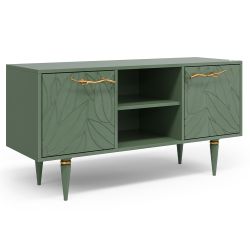 Тумба под ТВ Арт Колор leaves 117см Классик Голд Зеленый нефрит