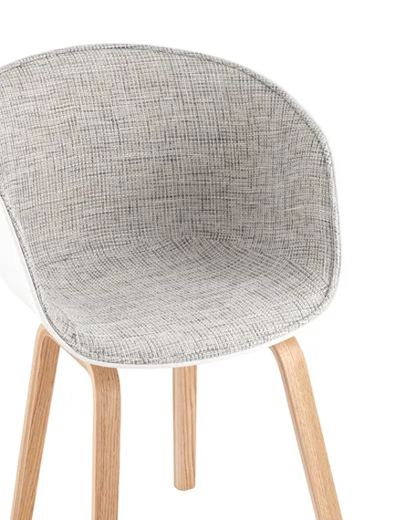 Стул Hey Soft, белый с серой обивкой