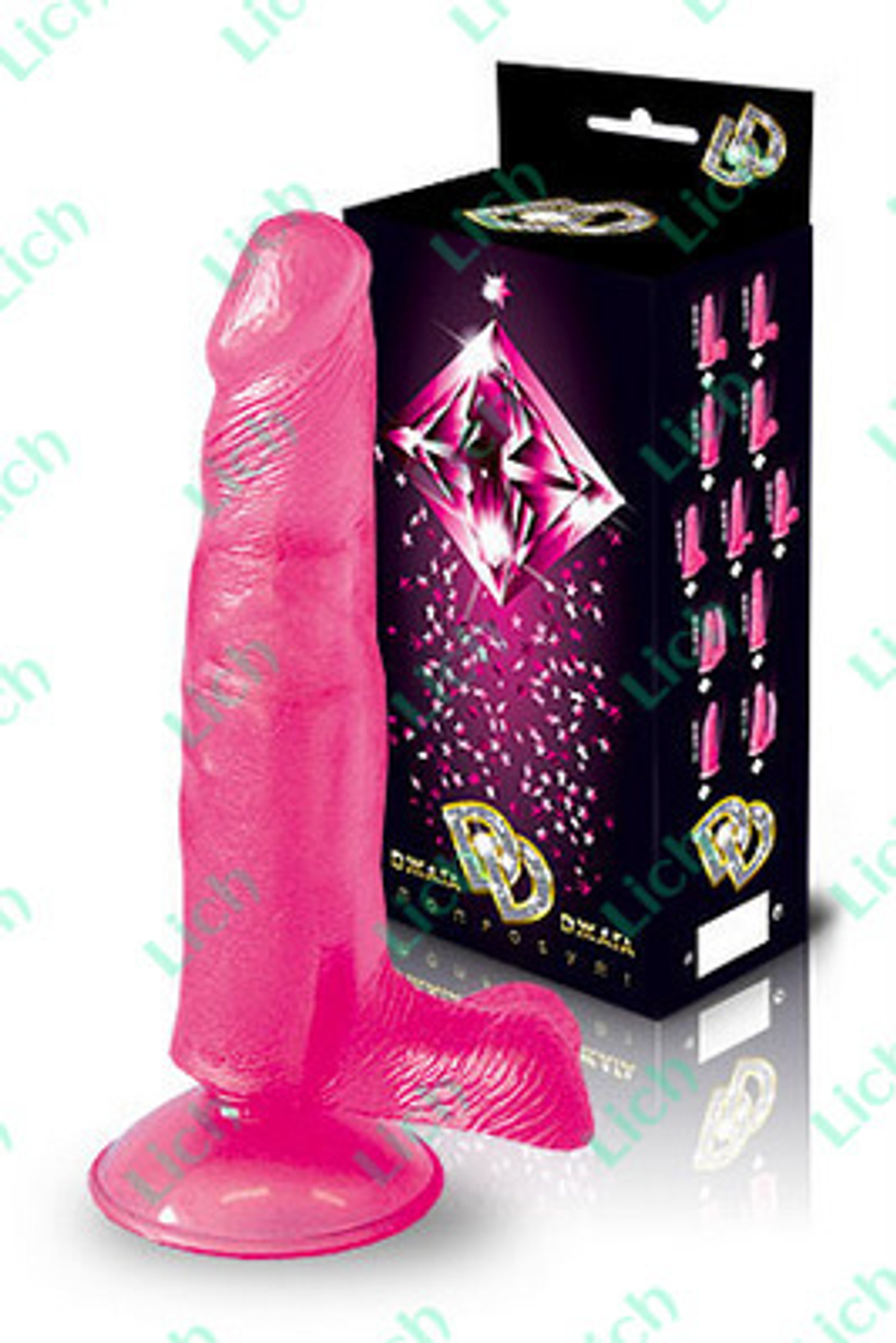 Малиновый гелевый фаллоимитатор на присоске