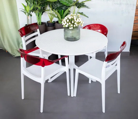 Стол пластиковый Sky Table Ø105, белый