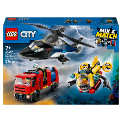 LEGO City - Набор с вертолетом, пожарной машиной и подводной лодкой 60462