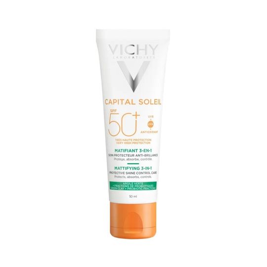 Vichy Capital Soleil Ежедневный матирующий уход для жирной проблемной кожи 3-в-1 SPF50+, 50 мл