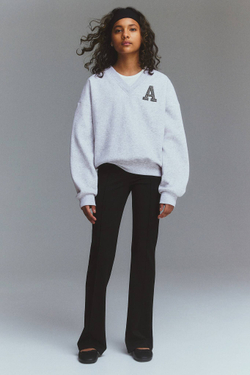 H&M Толстовка с V-образным вырезом, светло-серый