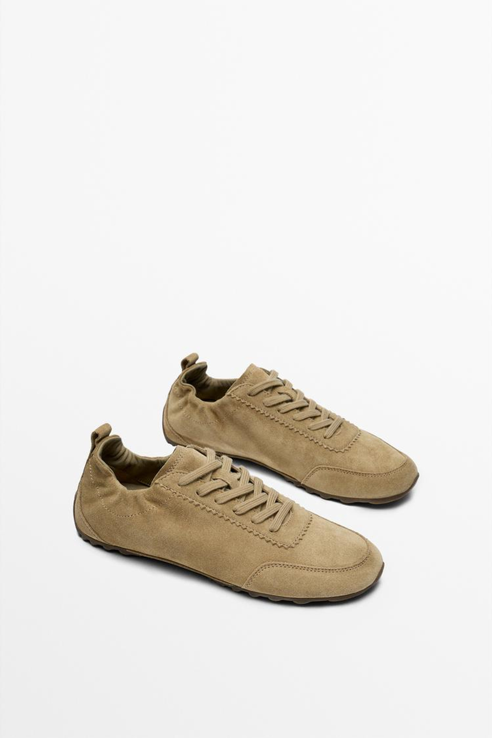 Massimo Dutti Кроссовки из мягкой кожи, верблюжий