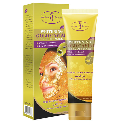 Маска-плёнка для лица с биозолотом Aichun Beauty Gold Caviar Peel Off Mask, 120мл