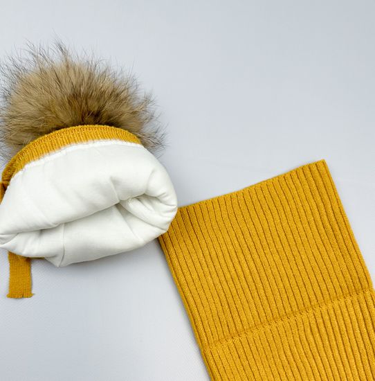 Шапка зимняя со снудом, Горчица