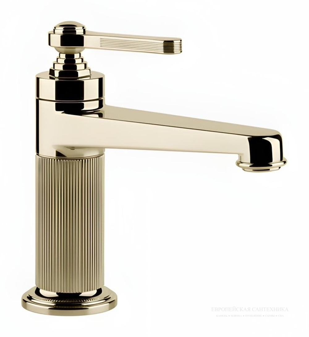 Смеситель для раковины Gessi Venti20 с донным клапаном, цвет Brass PVD