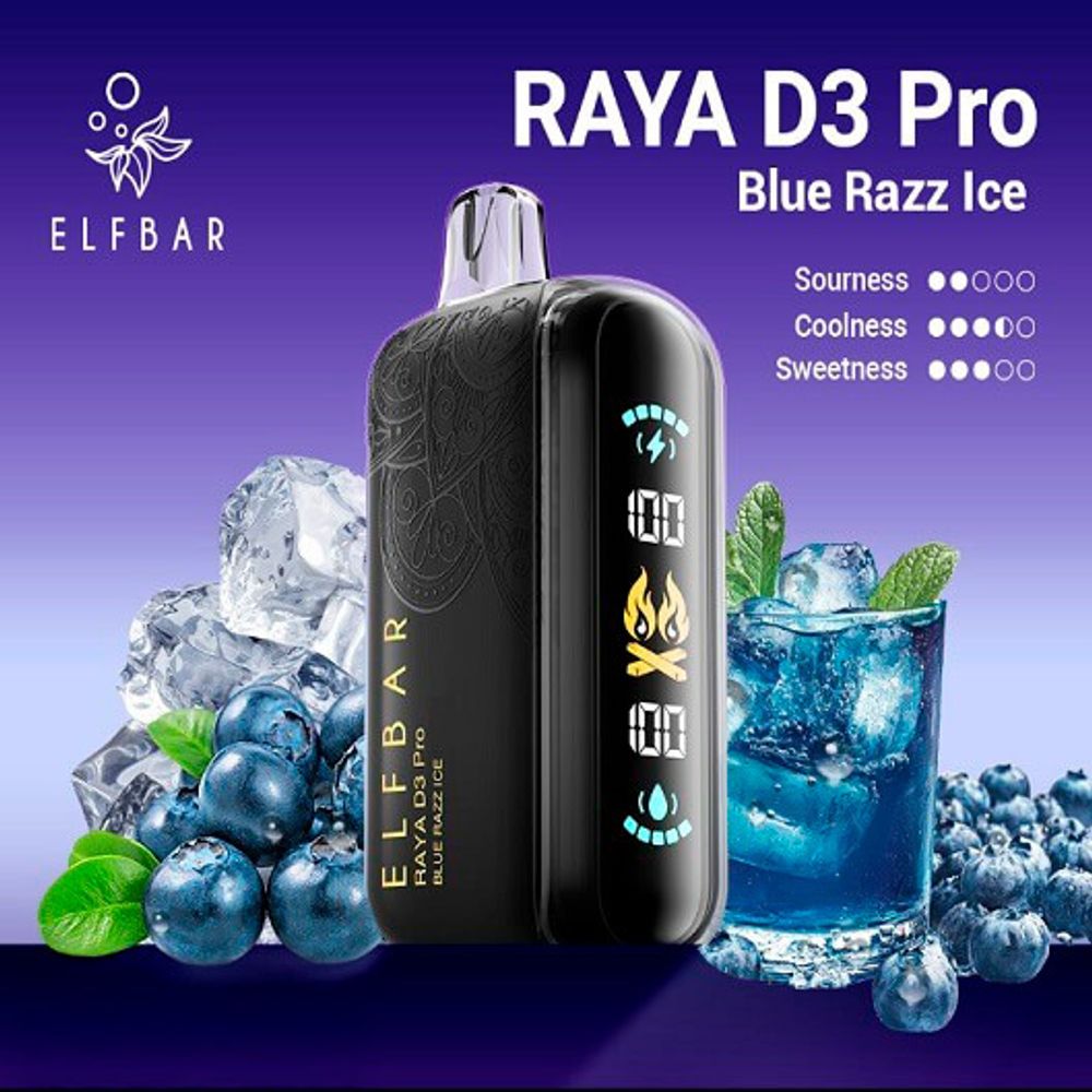 ELF BAR RAYA D3 Pro - Blue Razz Ice (5% nic)