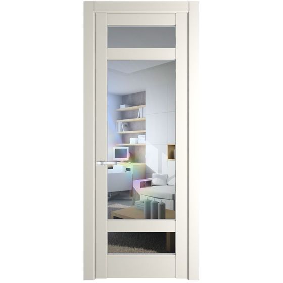 Межкомнатная дверь эмаль Profil Doors 4.3.2PD перламутр белый стекло прозрачное