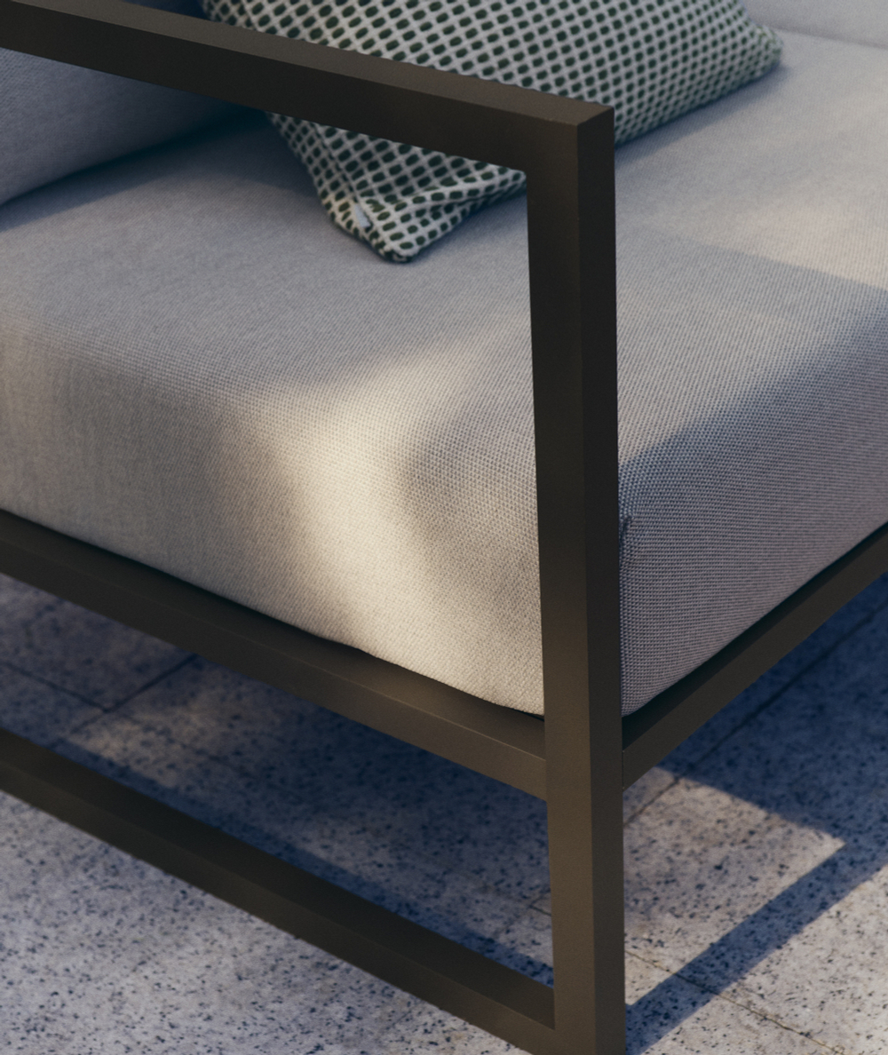 Comova Уличный 2-местный диван светло-серый с зеленым алюминиевым каркасом 150 см