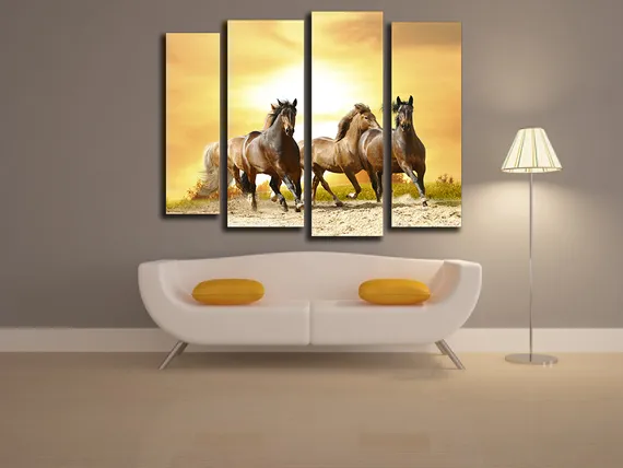 Модульная картина "Табун лошадей"