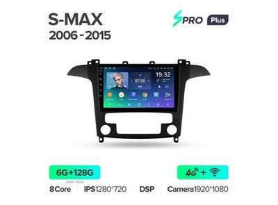 Магнитола Teyes SPRO Plus 6-128 Ford S-MAX 1 2006 — 2015 9.0"