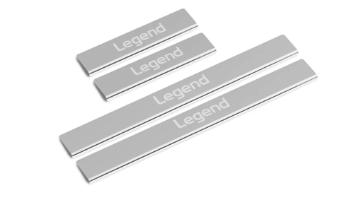 Накладки на пороги AutoMax для ВАЗ 2131 (4x4) 1993-2021/Lada Niva Legend 2131 2021-н.в., нерж. сталь, с надписью, 4 шт., AMLALEG51