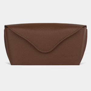 Футляр для очков Soleil Easy из натуральной кожи теленка коричневого цвета