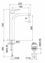 Смеситель для раковины Webert Sax Evolution SE830402015 хром