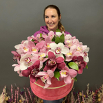 Букет из орхидей «Коралловые бабочки»