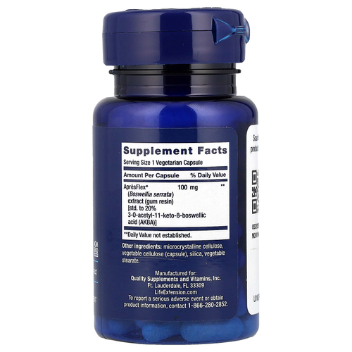 Life Extension, 5-LOX блокатор с ApresFlex, 100 мг, 60 вегетарианских капсул