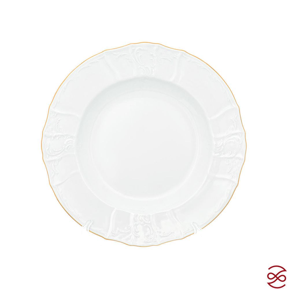 Блюдо круглое глубокое Bernadotte Белый узор 32см
