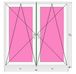 Пластиковое окно  1500 х 1500 ТермА Эко