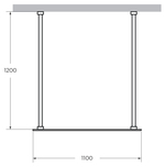 Душевая перегородка Cezares LIBERTA-L-2-110-120-GR-NERO, профиль черный