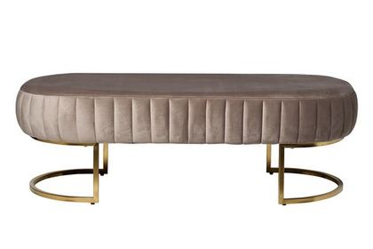 Банкетка велюровая 45x60x140см Garda Decor серо-бежевая на металлическом каркасе