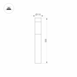 Светильник LGD-STEM-BOLL-H500-10W Warm2700 (GR, 185 deg, 230V) (Arlight, IP65 Металл, 3 года) 064682