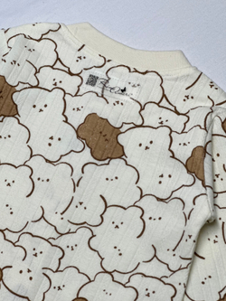 Комбинезон на кнопках Контурные Мишки в рубчик