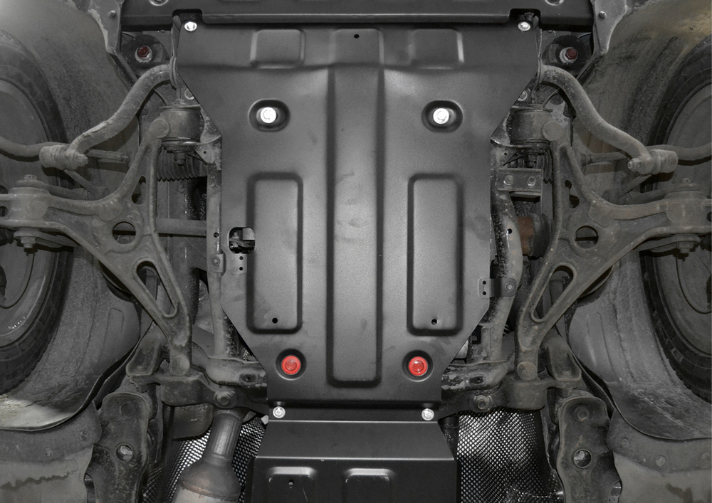 Защита картера АвтоБроня для Haval H8 (V - 2.0T) 2014-2017 (устанавл-ся совместно с 111.09412.1), штампованная, сталь 1.8 мм, с крепежом, 111.09413.1