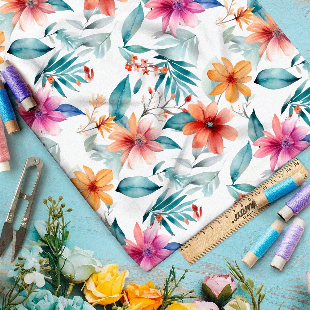 Ткань премиум Оксфорд 600D цветочный взрыв