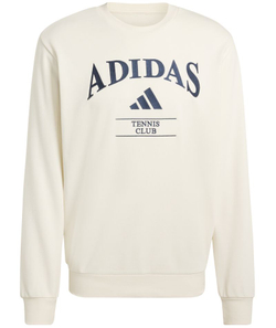 Мужская теннисная кофта Adidas Heritage Graphic Club Crew - chalk white/dark blue