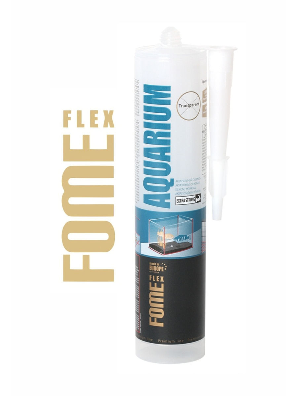 Герметик аквариумный "Fome flex" прозрачный, 300мл/12шт