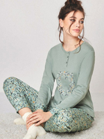 Пижама Blossom: кофта и брючки (Размер: L) (Цвет: зеленый)