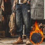 Мужские комбинезоны в американском стиле, весенне-осенние свободные джинсы больших размеров, мужские осенние повседневные брюки с широкими штанинами и завязками на щиколотке