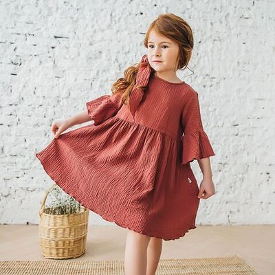 Muslin dress - Marsala