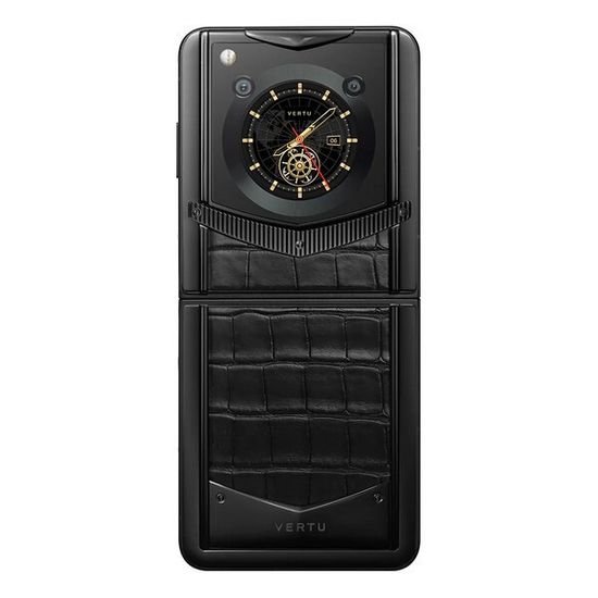 Vertu Ironflip базальтовый черный (кожа аллигатора)