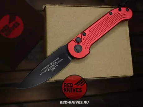 Реплика ножа MIcrotech LUDT - красная рукоять, клинок черный (эксклюзив RED-Knives)