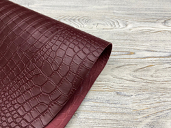 Capra Crocco Bordo (0,7-0,9 мм), цв. Бордовый, натуральная кожа козы