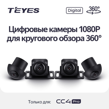 Комплект цифровых камер 1080P для кругового обзора 360 Teyes CC4PRO