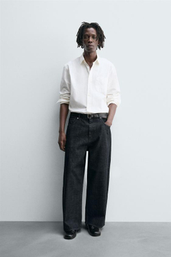 ZARA ДЖИНСЫ WIDE FIT, СИНИЙ